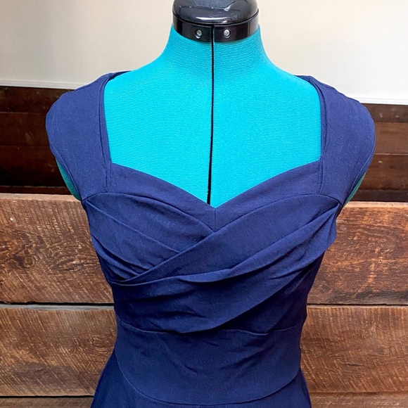 MUXXN Retro 50’s Bombshell Pinup Full Skirted Rockabilly Swing Dance Dress - Picture 11 of 15